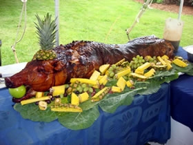 Fully dressed pig on dispslay